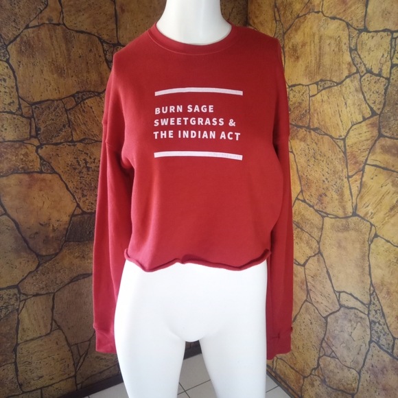 Bella Canvas Red Sweatshirt with Bold Text - Picture 1 of 4